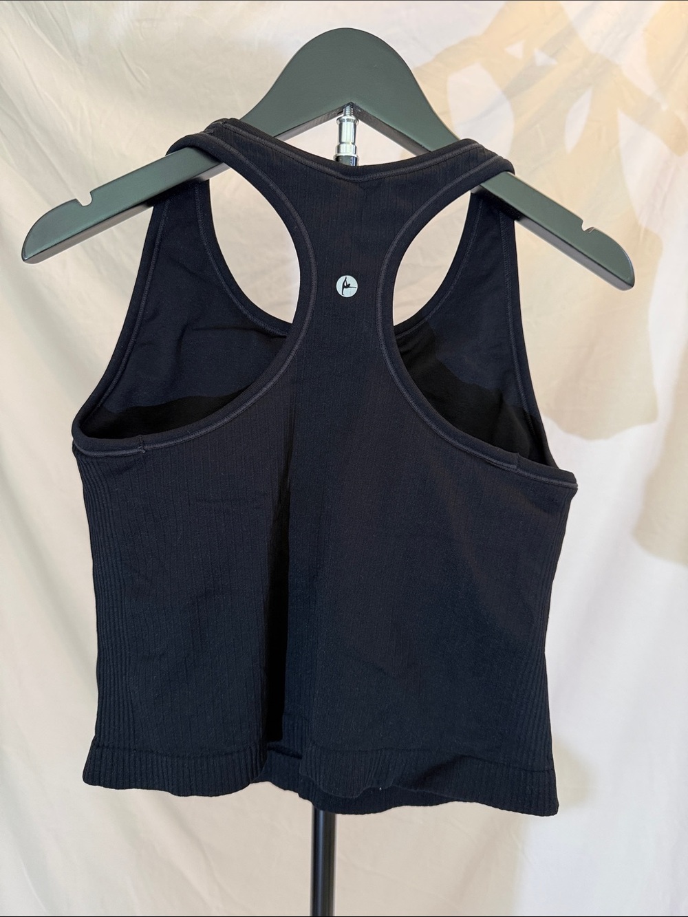 Black Racerback Ribbed Tank Top - Picture 2 of 3